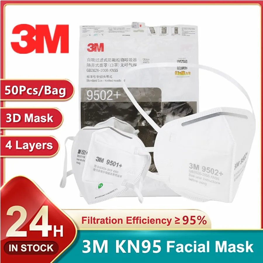 3M Mask 9502+ - 3M KN95 masker wajah 9501 +/9502