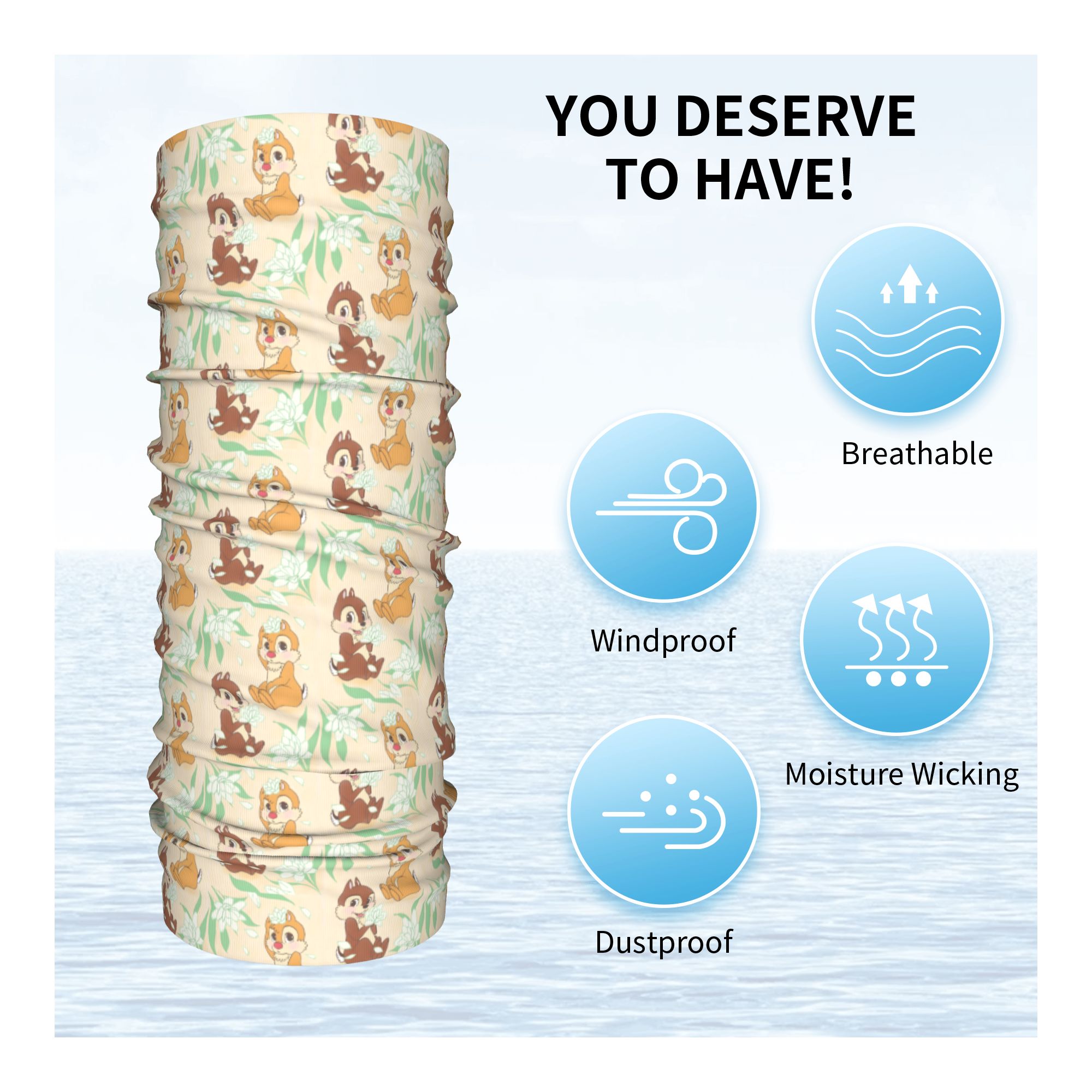 Bandana C-Chip Dan D-Dale Lucu - Neck Gaiter Face Cover ulasan dan harga