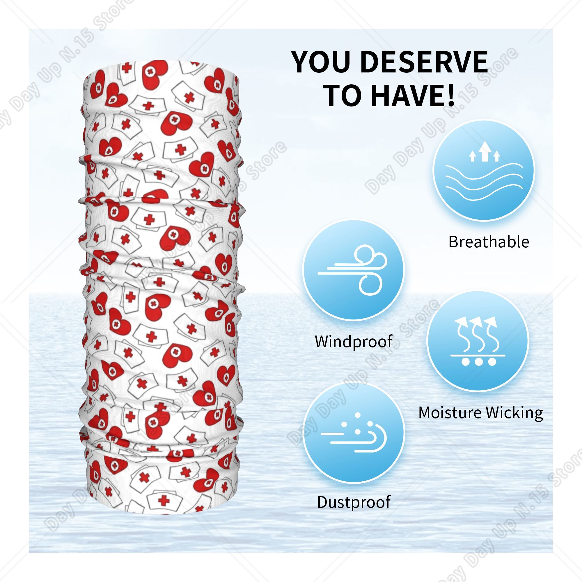 Topi Perawat Motif Hati Bandan - Neck Gaiter Face Cover ulasan dan harga