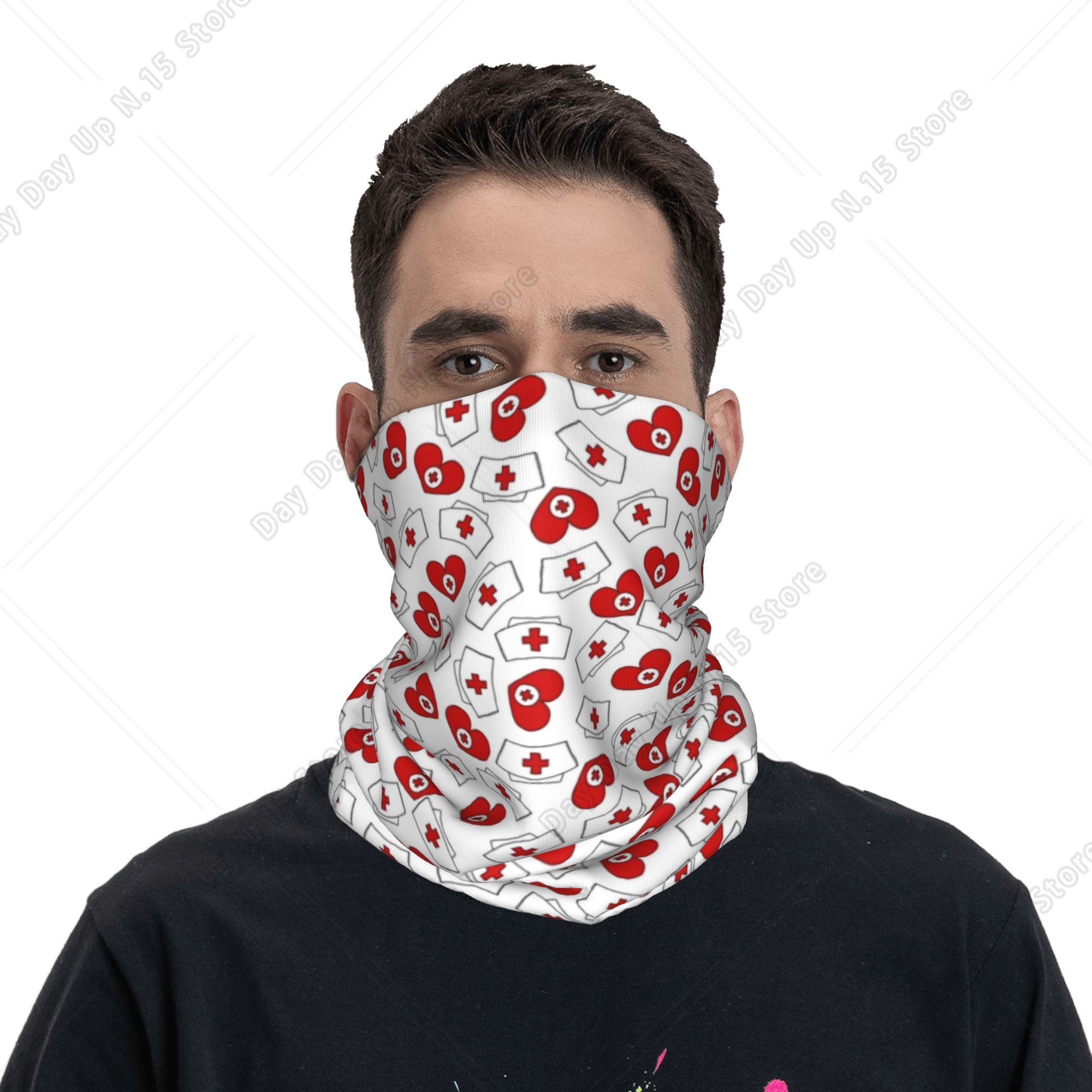 Topi Perawat Motif Hati Bandan - Neck Gaiter Face Cover ulasan dan harga